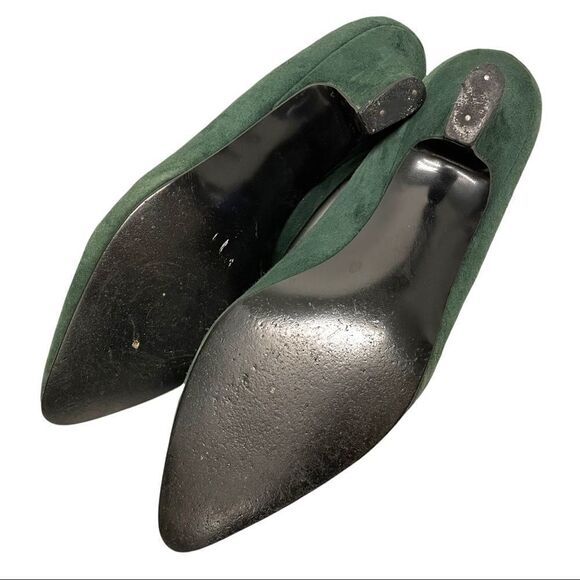 Browns Bravo Browns Suede Slip On Shoes Heels Pumps Green - Picture 14 of 14